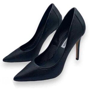 Steve Madden Leather Perforated Point‎ Toe Heels in Black Size 8.5